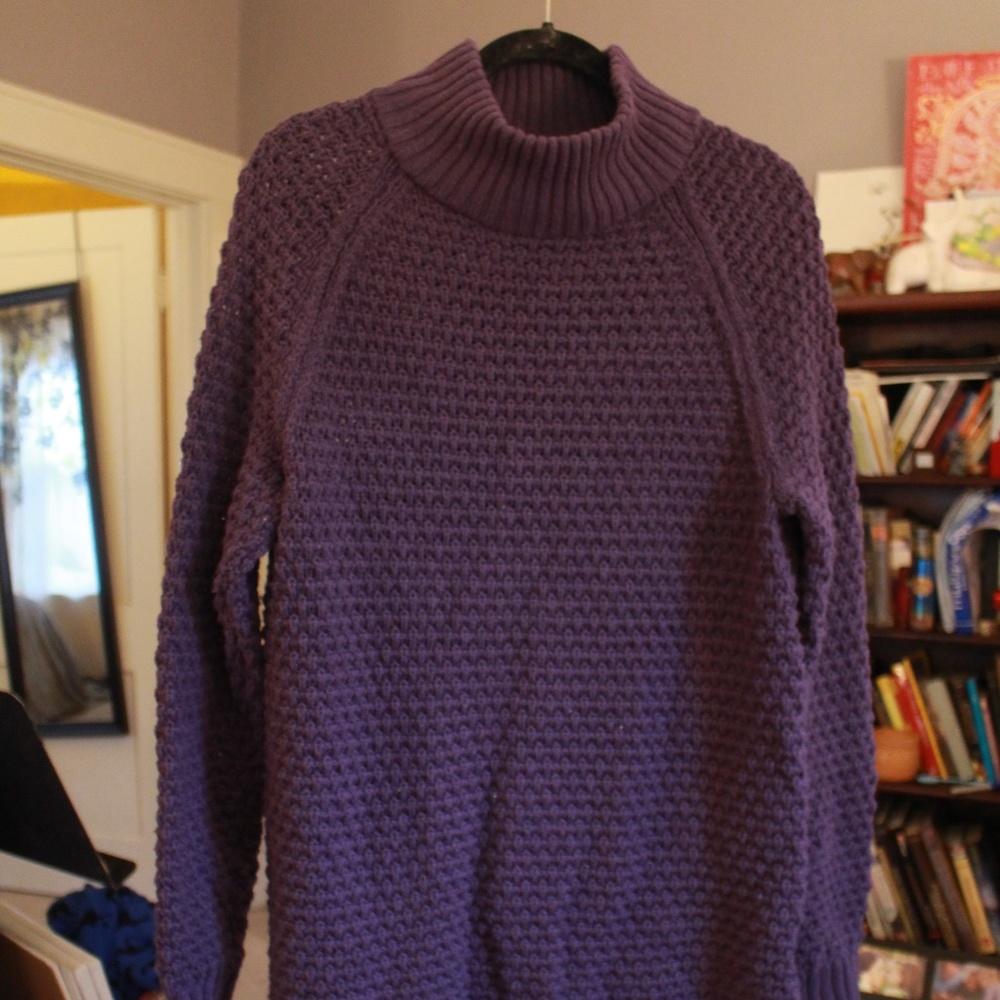 GAP Plum Knit Mock-Neck Sweater Tunic